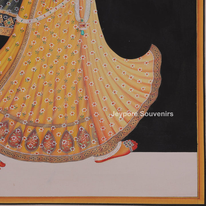 Radha Dancing in Traditional Dress - Painting