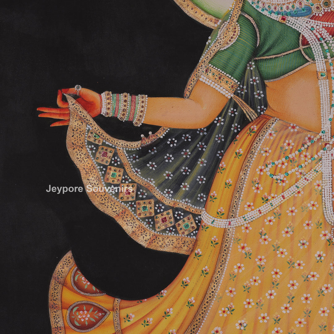 Radha Dancing in Traditional Dress - Painting