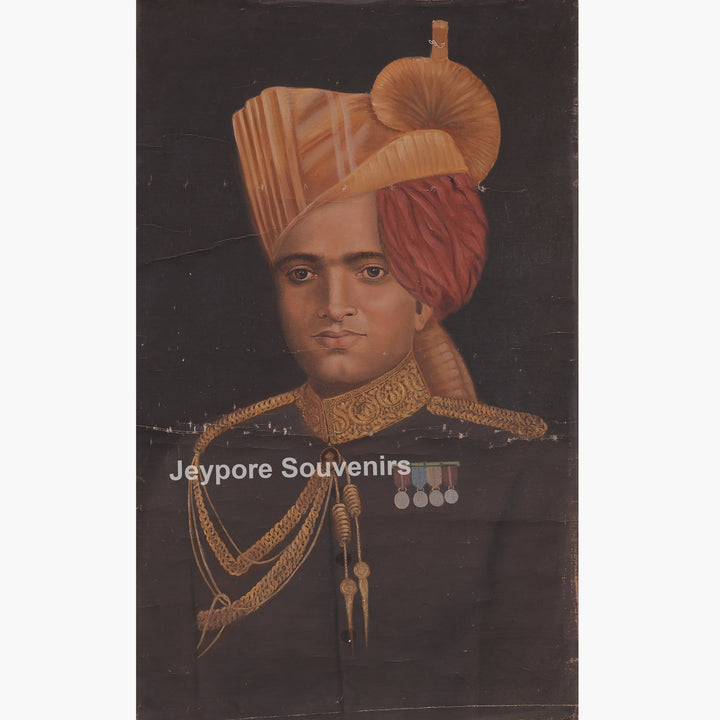 Man Wearing Royal Indian Attire Cloth - Canvas Painting