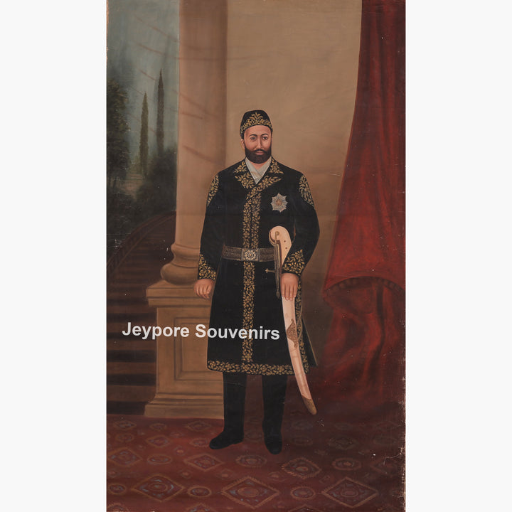 Royal Indian Man Holding a Sword Canvas Painting