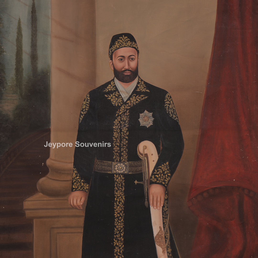 Royal Indian Man Holding a Sword Canvas Painting