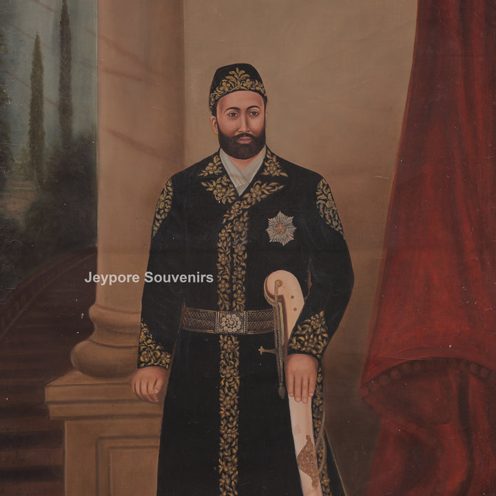 Royal Indian Man Holding a Sword Canvas Painting