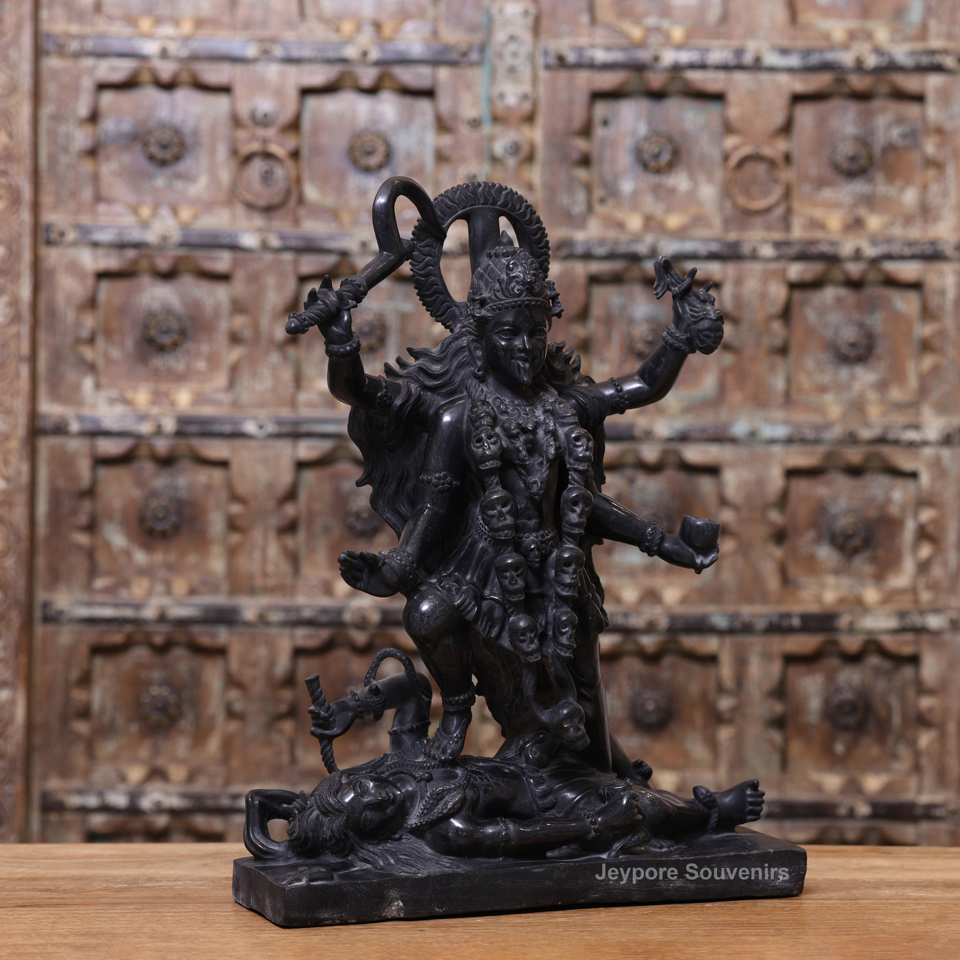 18" Black Marble Handcrafted Goddess Kali Idol