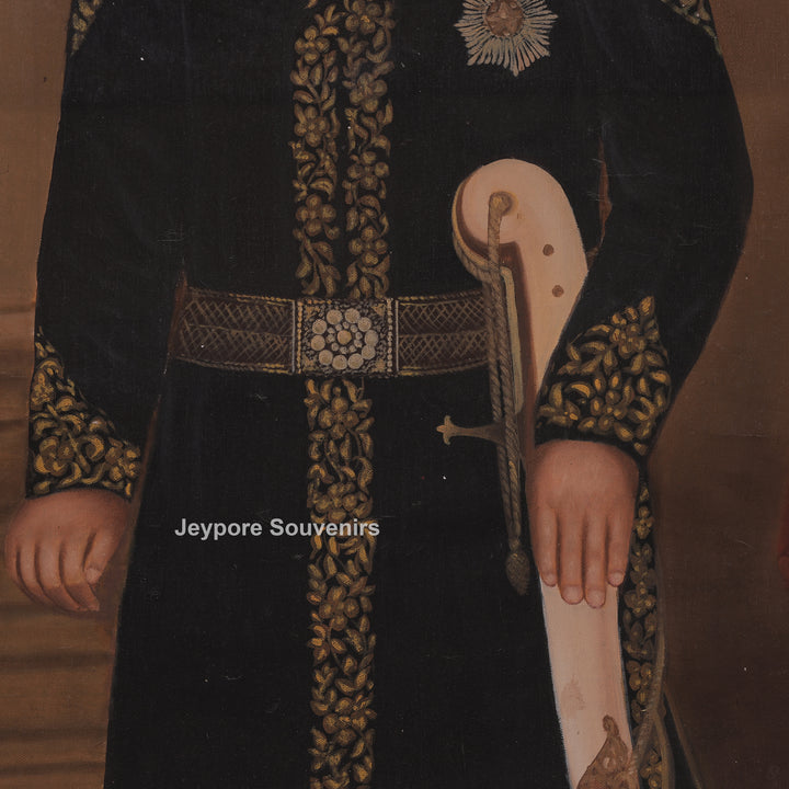 Royal Indian Man Holding a Sword Canvas Painting