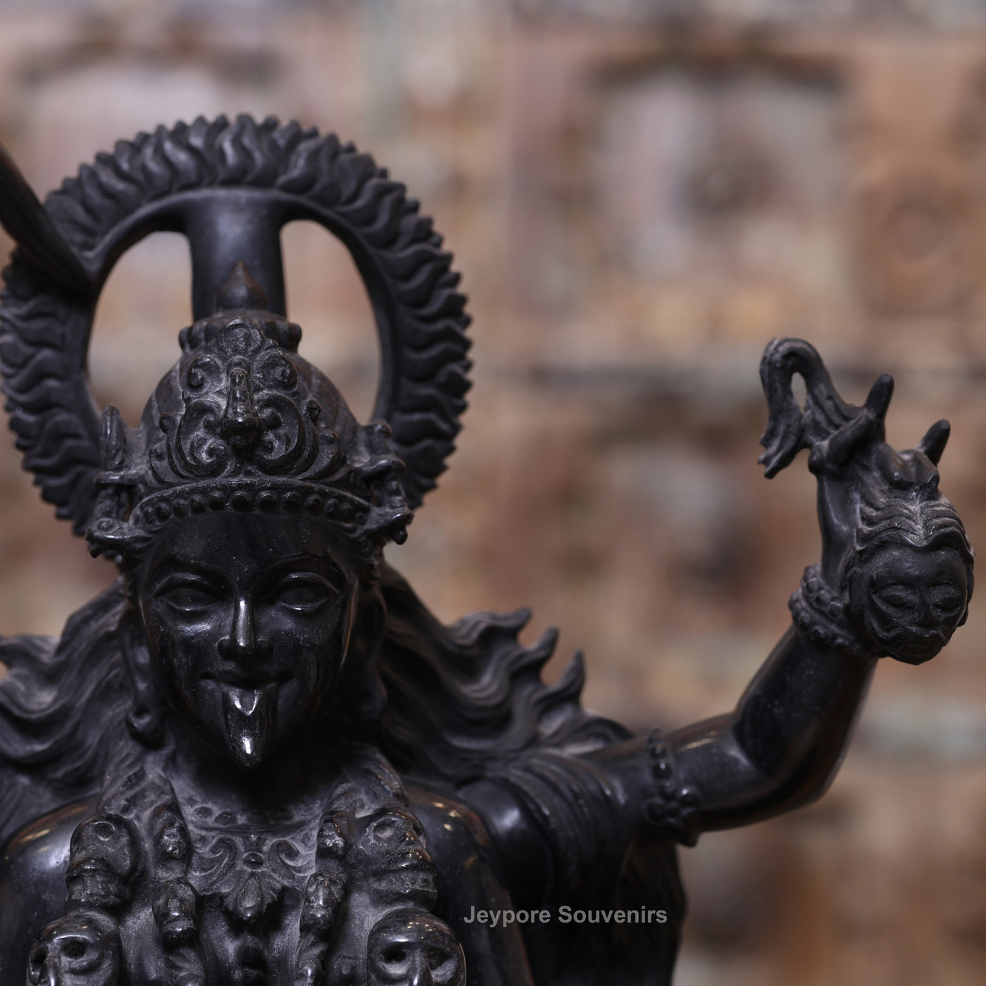 18" Black Marble Handcrafted Goddess Kali Idol