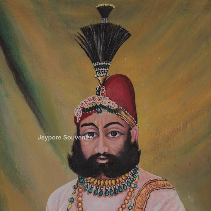 Royal Man Standing with Sword and Shield - Canvas Painting
