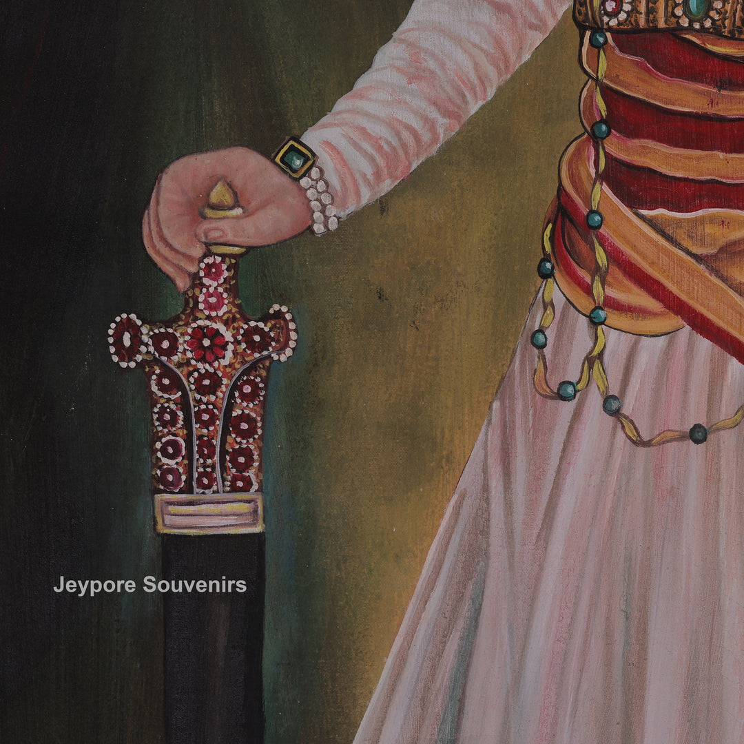 Royal Man Standing with Sword and Shield - Canvas Painting