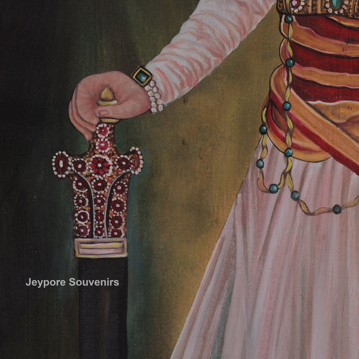 Royal Man Standing with Sword and Shield - Canvas Painting