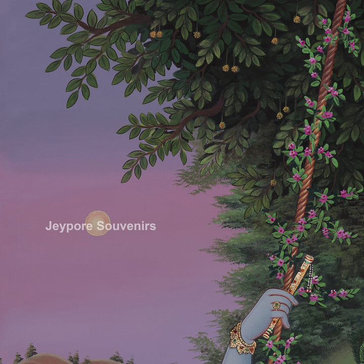 Radha Krishna Swing Moment - Painting