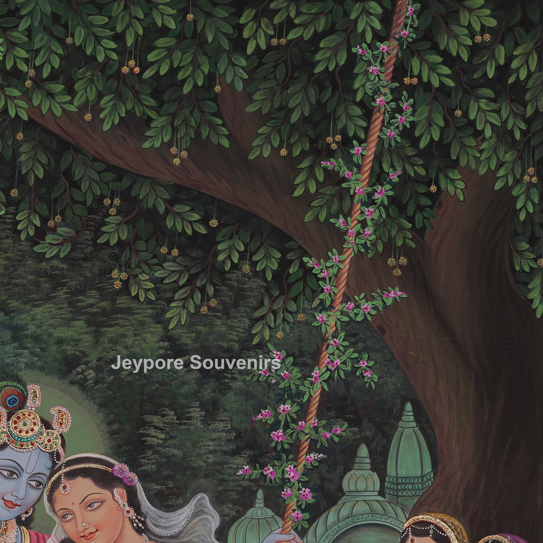 Radha Krishna Swing Moment - Painting