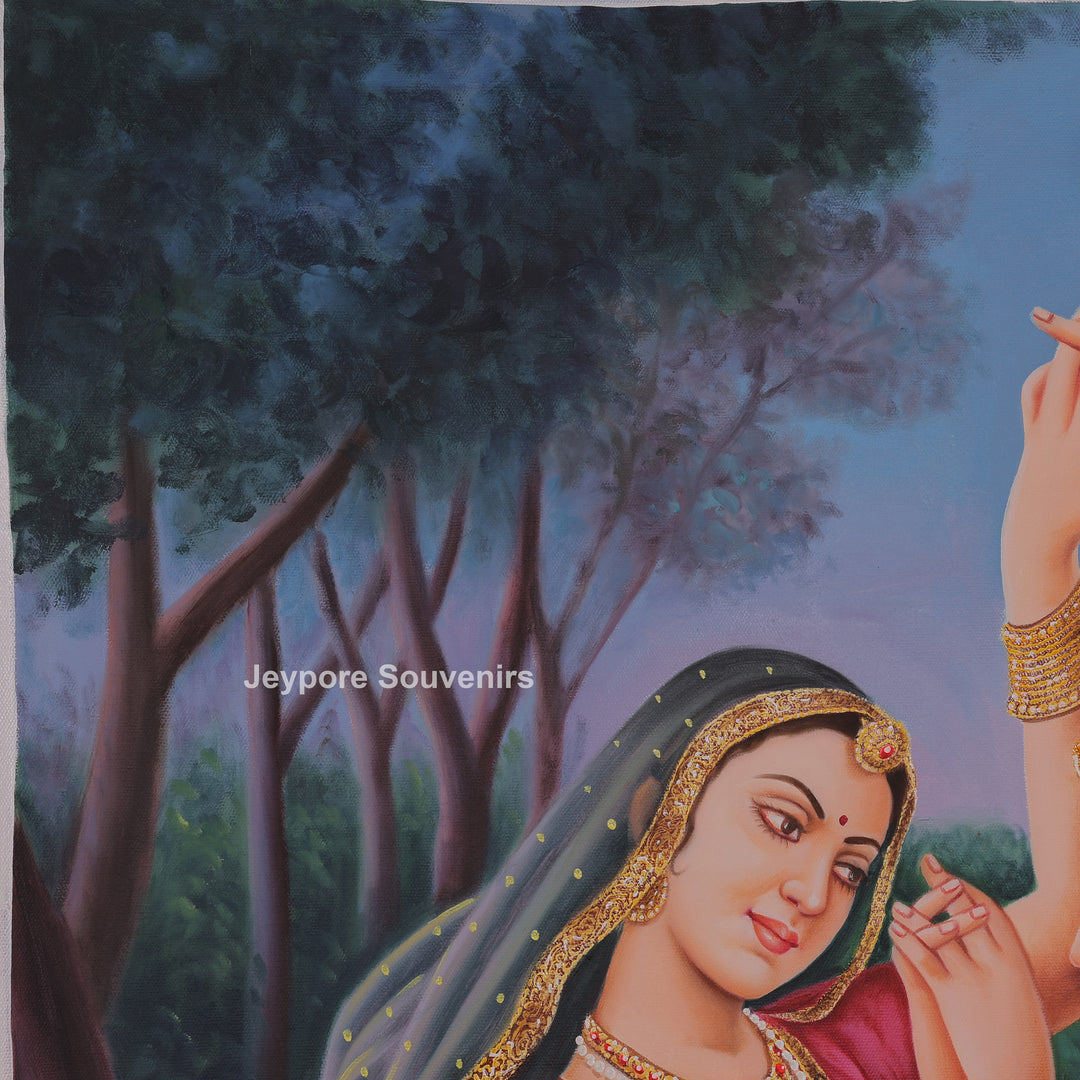Raja Ravi Varma Inspired Three Dancing Ladies Canvas Painting