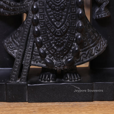 15" Hand-Carved Pure Black Marble Shreenathji Idol
