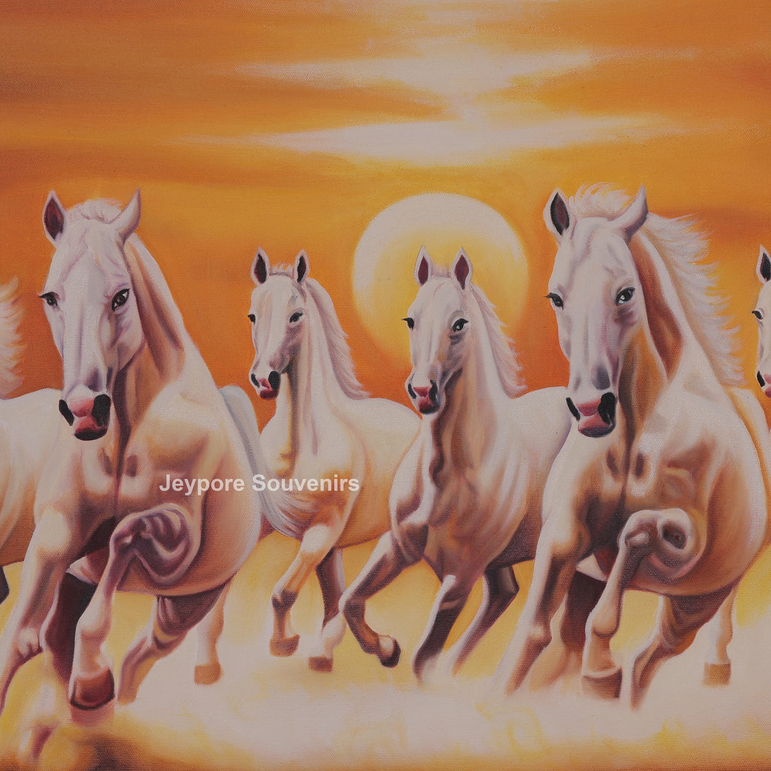Vastu Seven lucky Running Horses - Painting