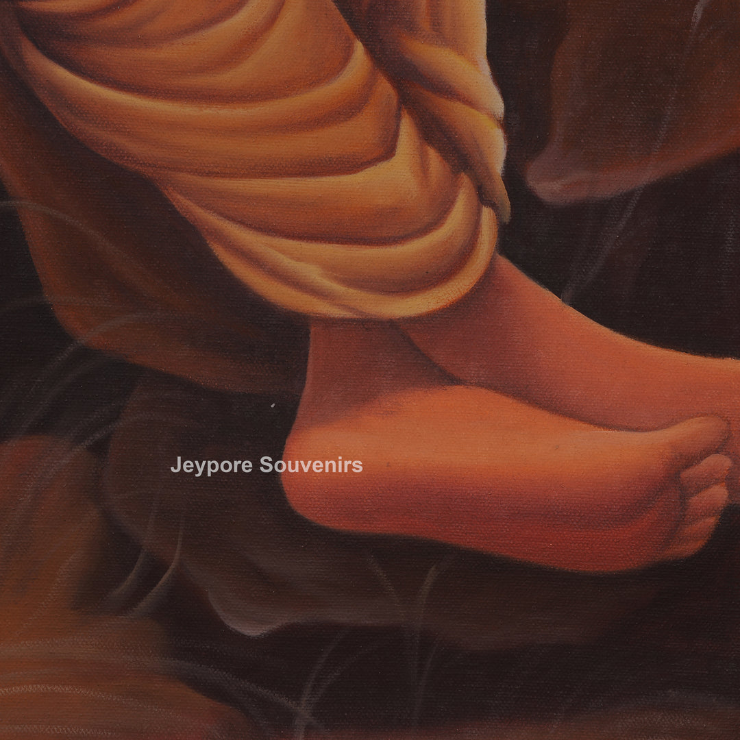 Sita in Exile Canvas Painting | Raja Ravi Varma Inspired Handcrafted Wall Art