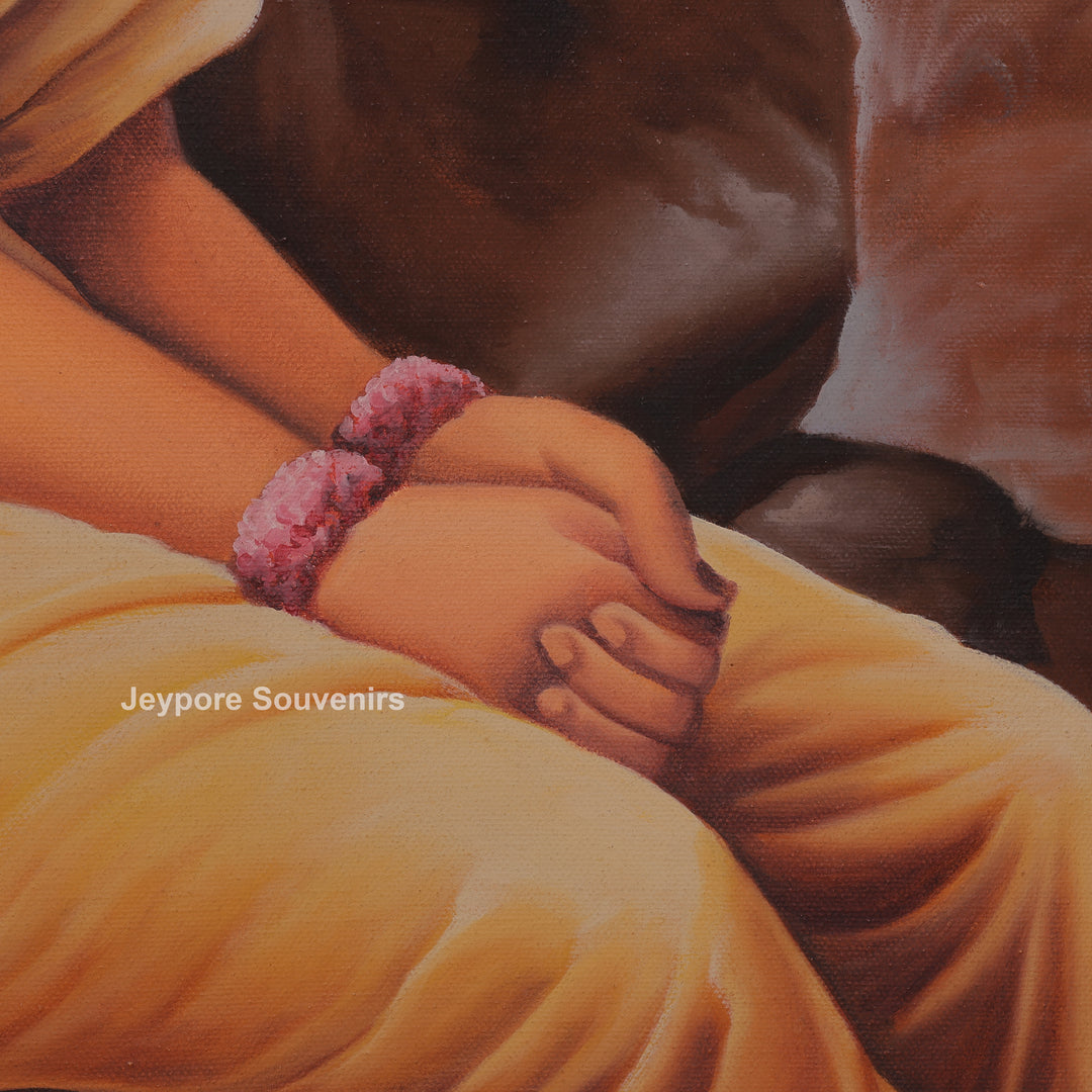 Sita in Exile Canvas Painting | Raja Ravi Varma Inspired Handcrafted Wall Art