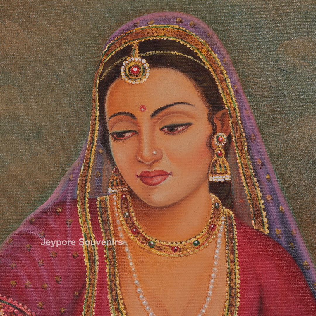Rajasthani Women Surrounded By Peacock - Painting