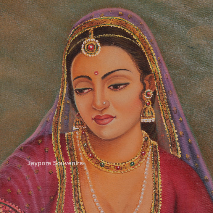 Rajasthani Women Surrounded By Peacock - Painting