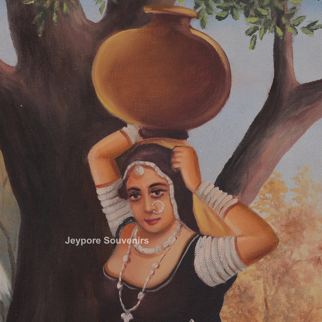 Indian Village Traditional - Handmade Painting
