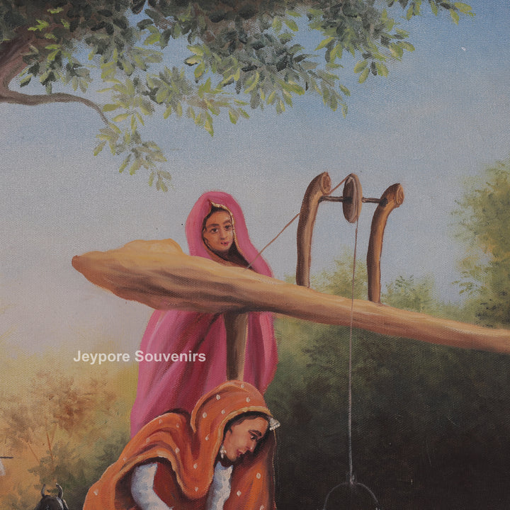 Indian Village Traditional - Handmade Painting