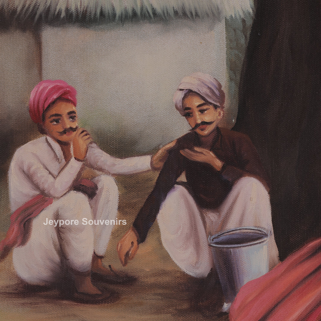 Indian Village Traditional - Handmade Painting