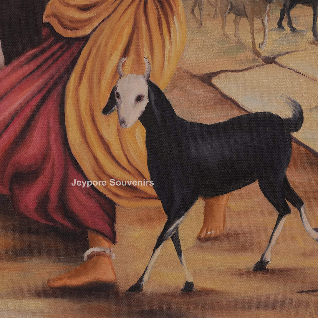 Indian Village Traditional - Handmade Painting