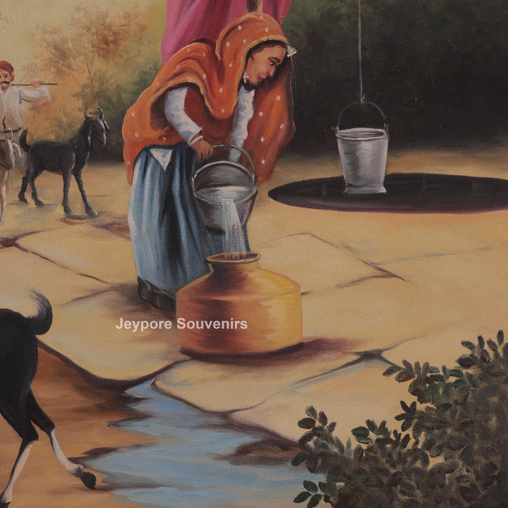 Indian Village Traditional - Handmade Painting