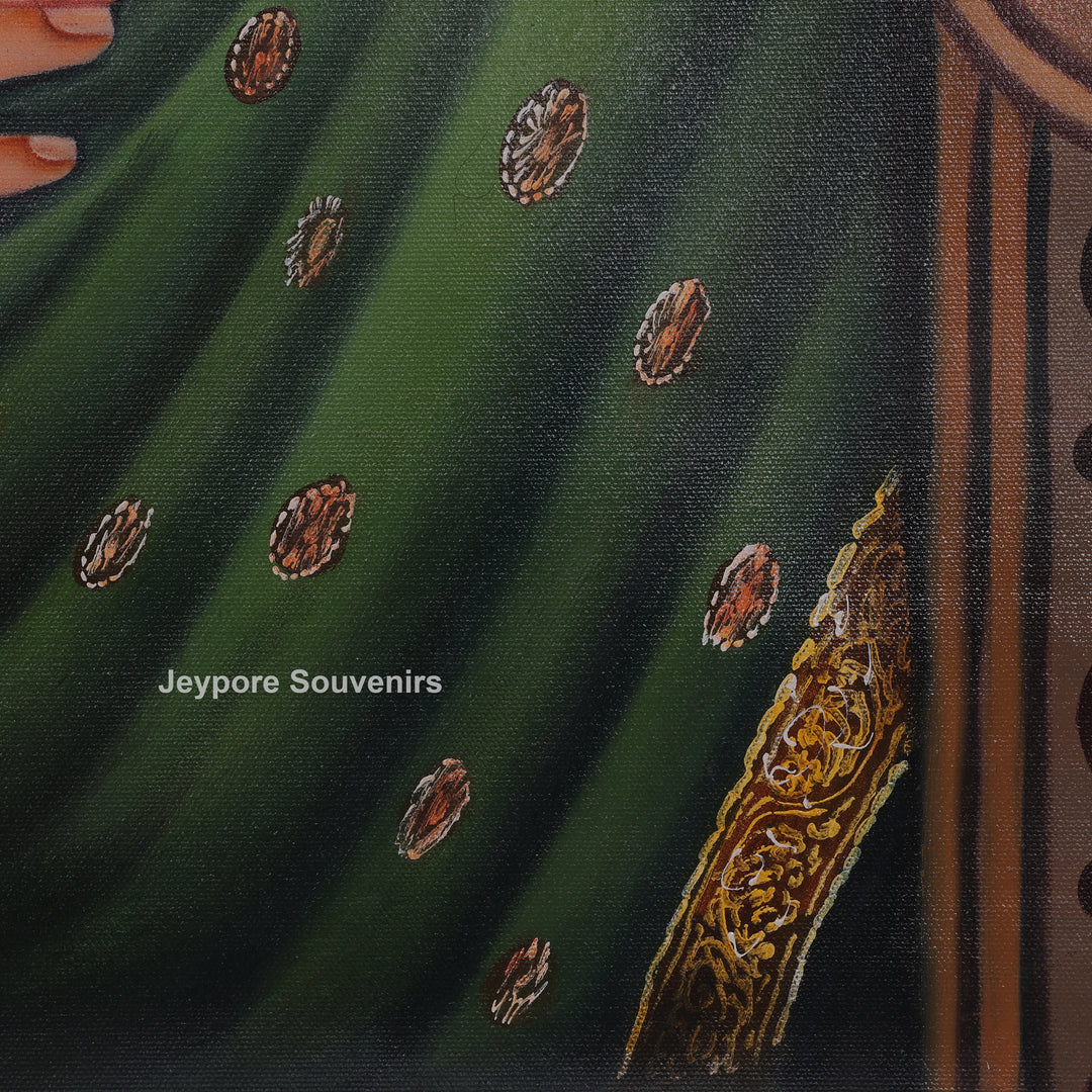 Traditional Women Waiting At The Door - Handmade Painting