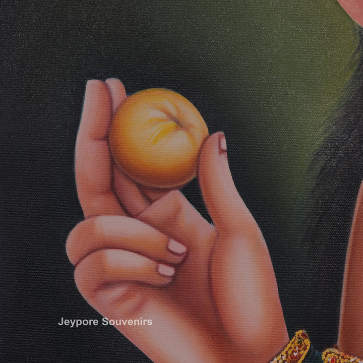 Woman Holding a Fruit – Traditional Handmade Painting
