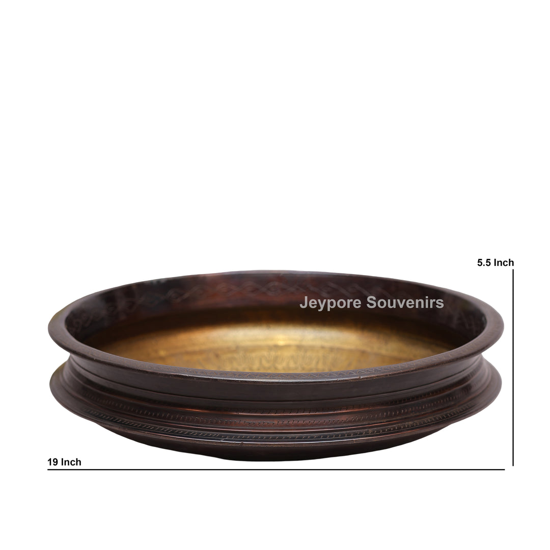 Handcrafted Unique Brass Urli Bowl with Dark Finished Exterior