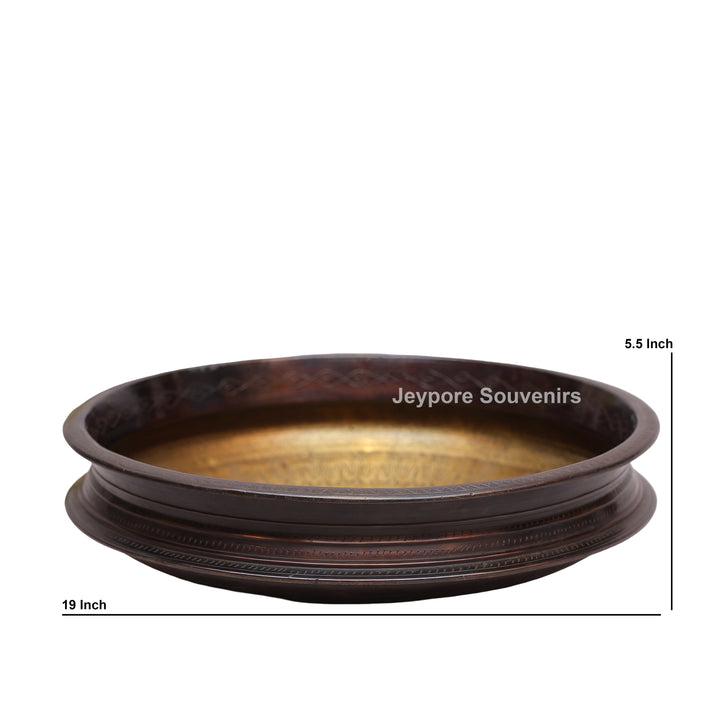 Handcrafted Unique Brass Urli Bowl with Dark Finished Exterior