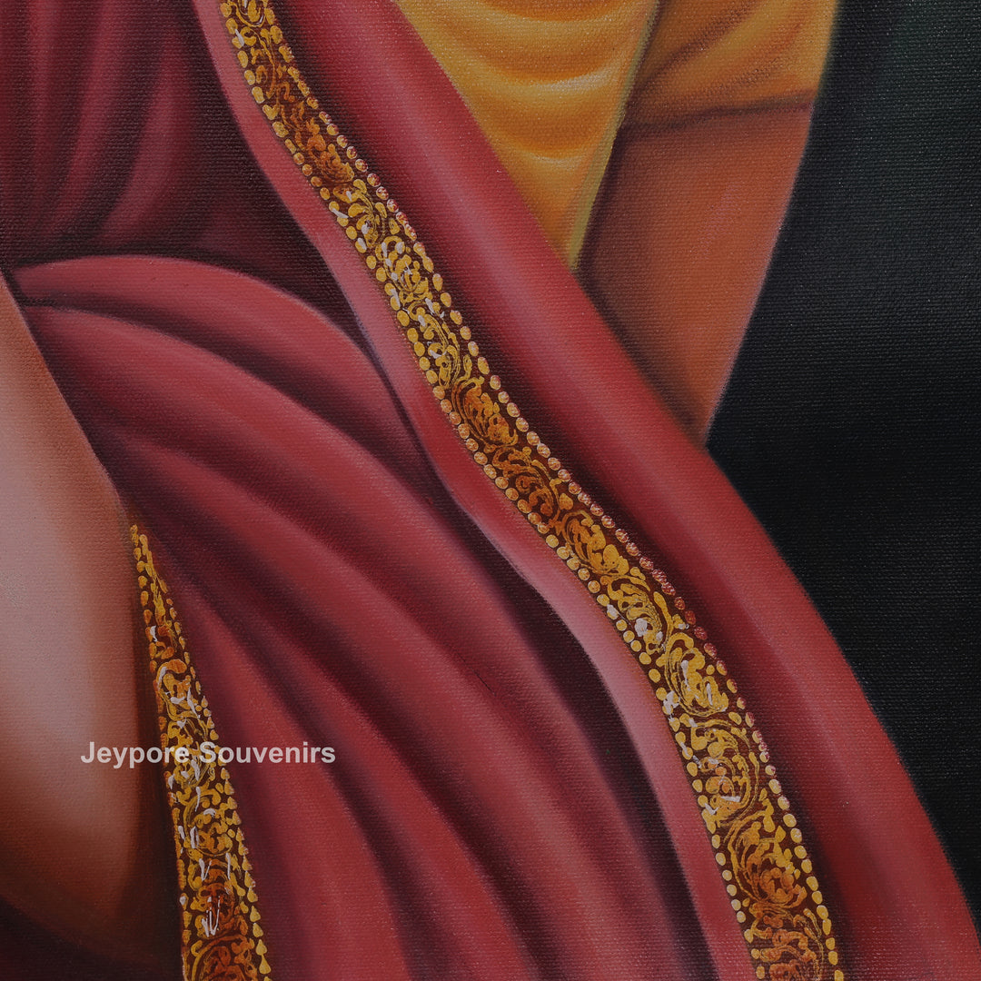 Woman Holding a Fruit – Traditional Handmade Painting