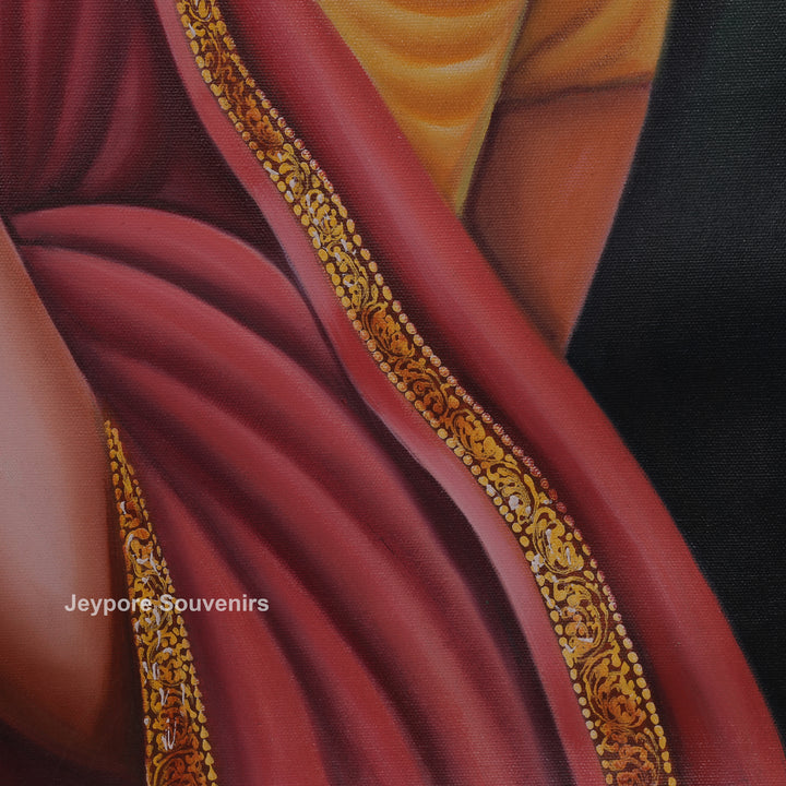 Woman Holding a Fruit – Traditional Handmade Painting