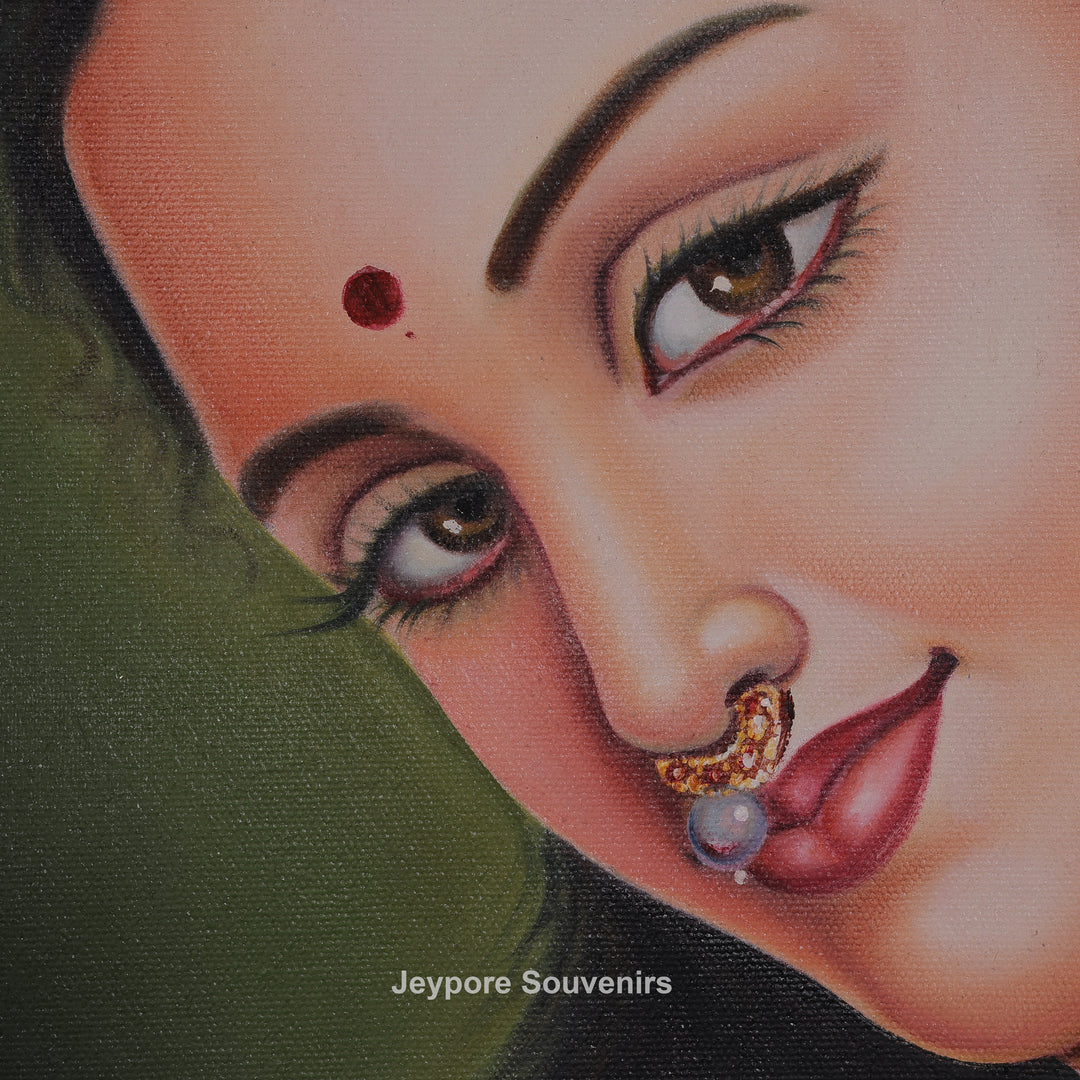 Woman Holding a Fruit – Traditional Handmade Painting