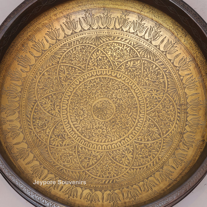 Handcrafted Unique Brass Urli Bowl with Dark Finished Exterior