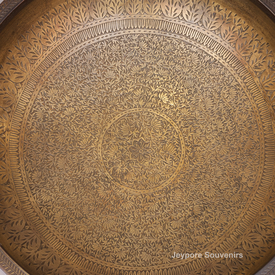 Handcrafted Brass Urli Bowl with Dark Antique-Finished Exterior