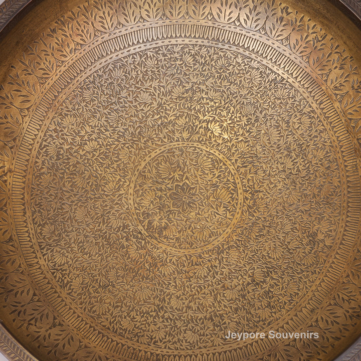 Handcrafted Brass Urli Bowl with Dark Antique-Finished Exterior