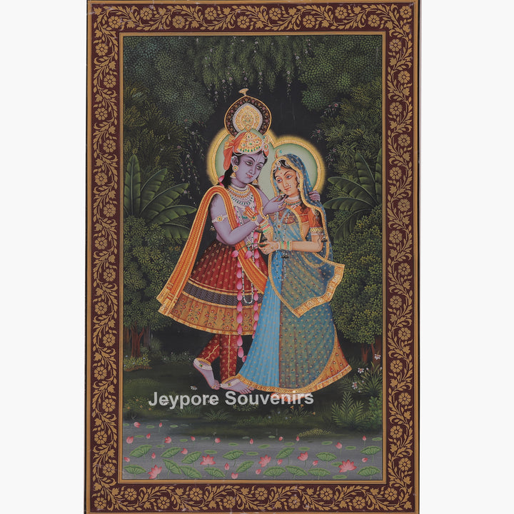 Radha Krishna Love Scene- Pichwai Painting