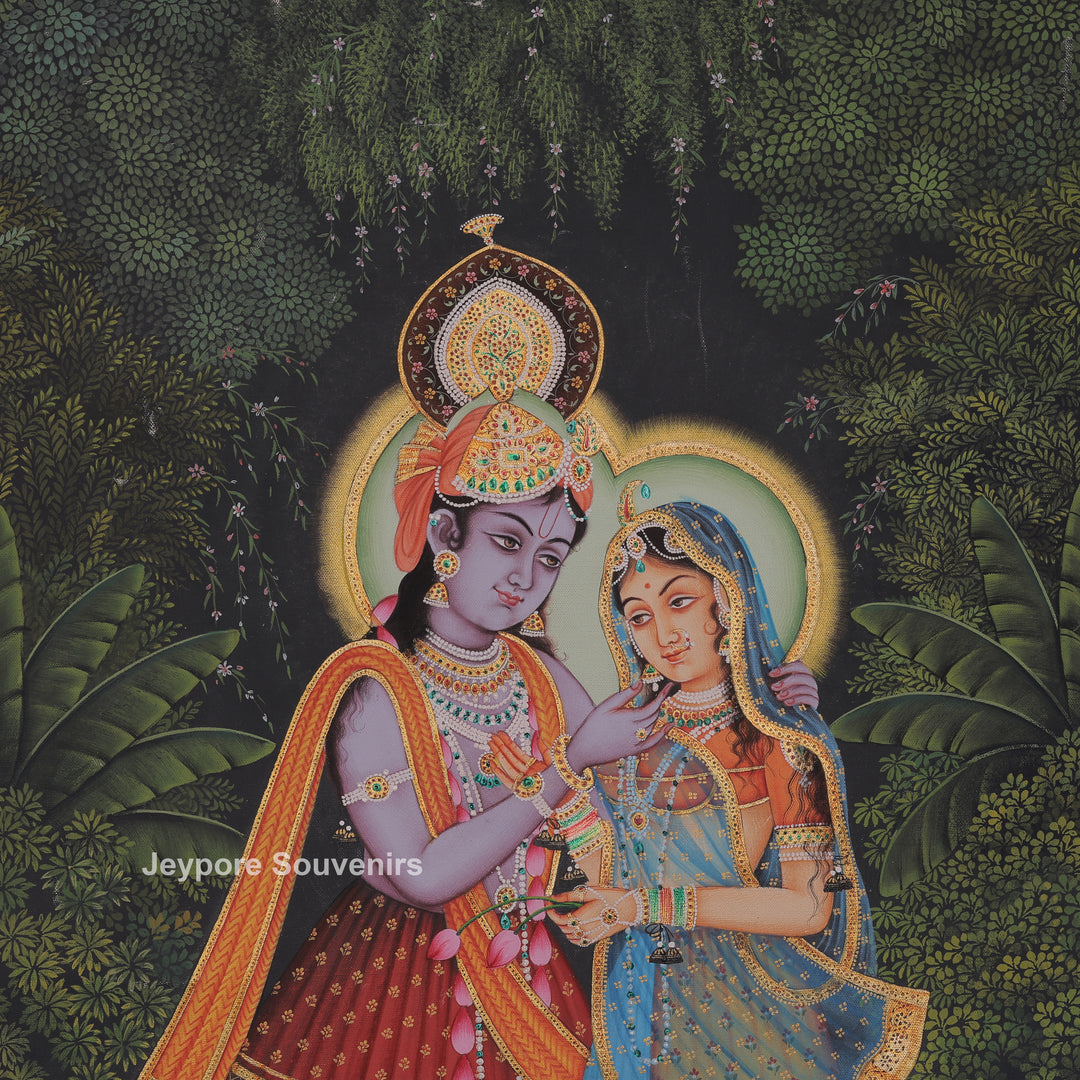 Radha Krishna Love Scene- Pichwai Painting