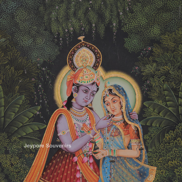 Radha Krishna Love Scene- Pichwai Painting