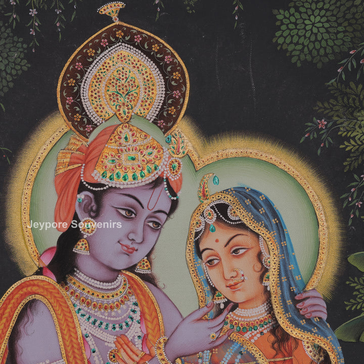 Radha Krishna Love Scene- Pichwai Painting