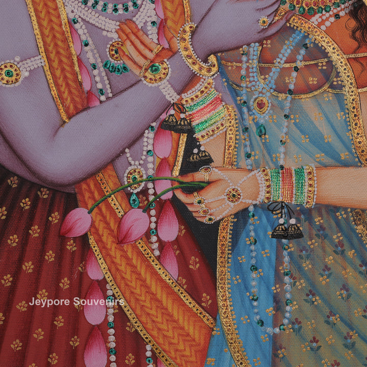 Radha Krishna Love Scene- Pichwai Painting