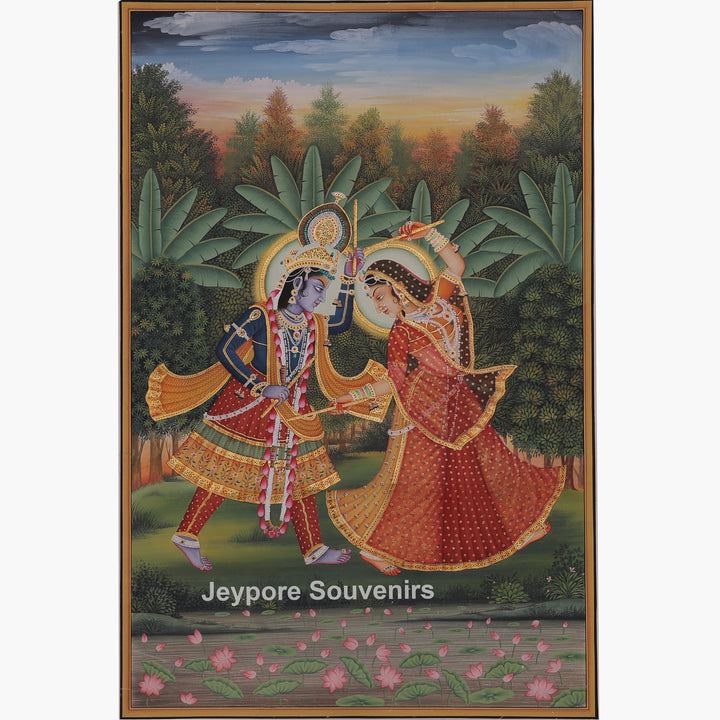 Radha Krishna Dance Ras Leela- Handmade Pichwai