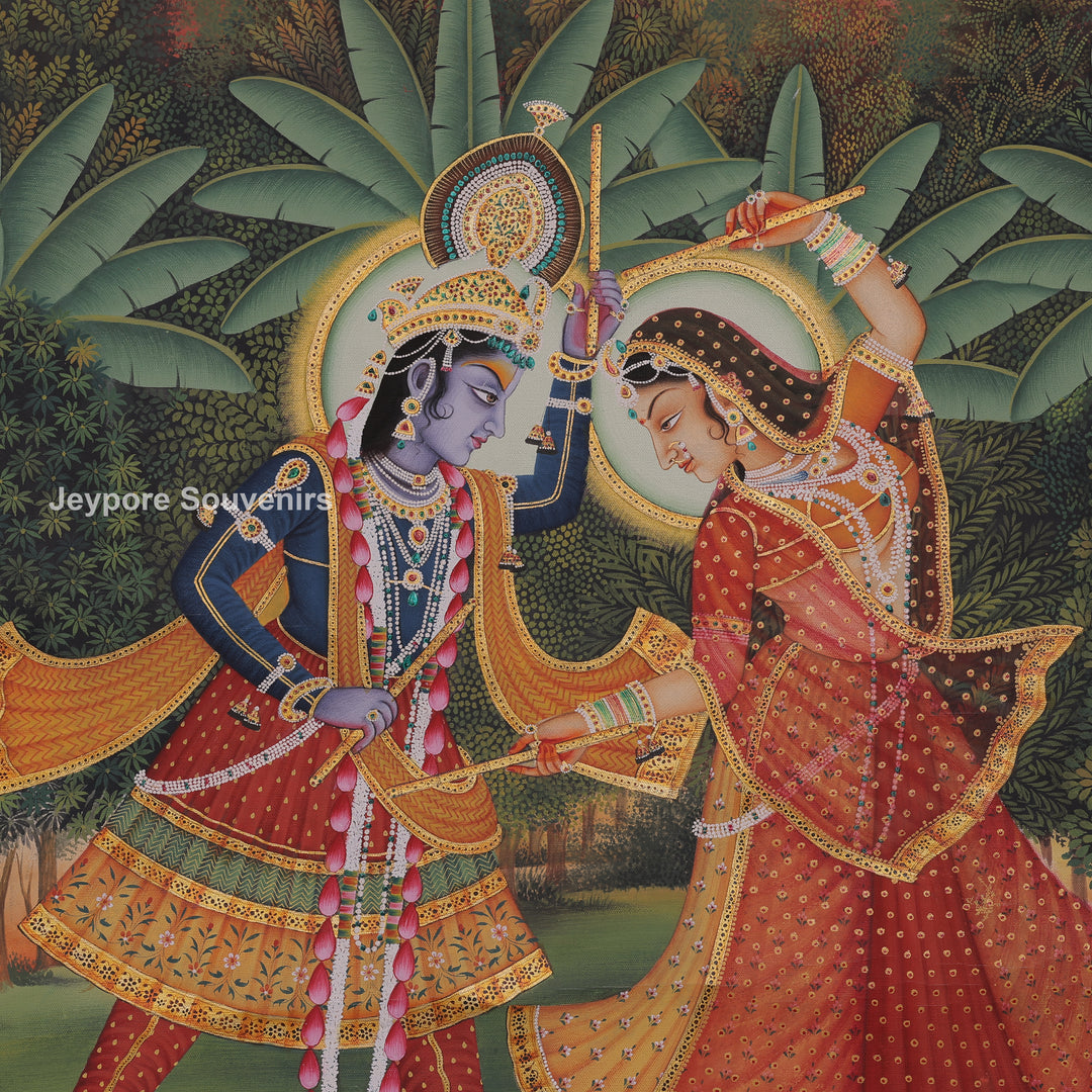 Radha Krishna Dance Ras Leela- Handmade Pichwai
