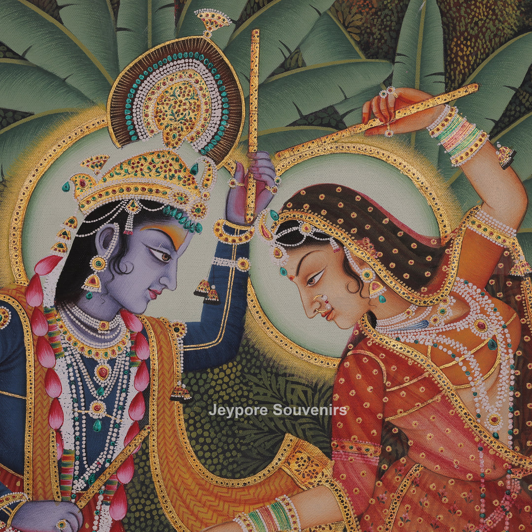 Radha Krishna Dance Ras Leela- Handmade Pichwai
