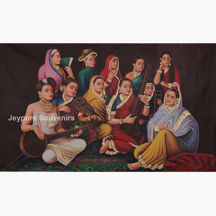 Galaxy of Musicians Canvas Painting | Traditional Indian Musical Heritage Wall Art