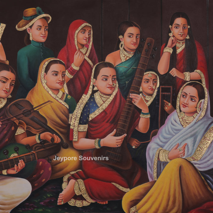 Galaxy of Musicians Canvas Painting | Traditional Indian Musical Heritage Wall Art