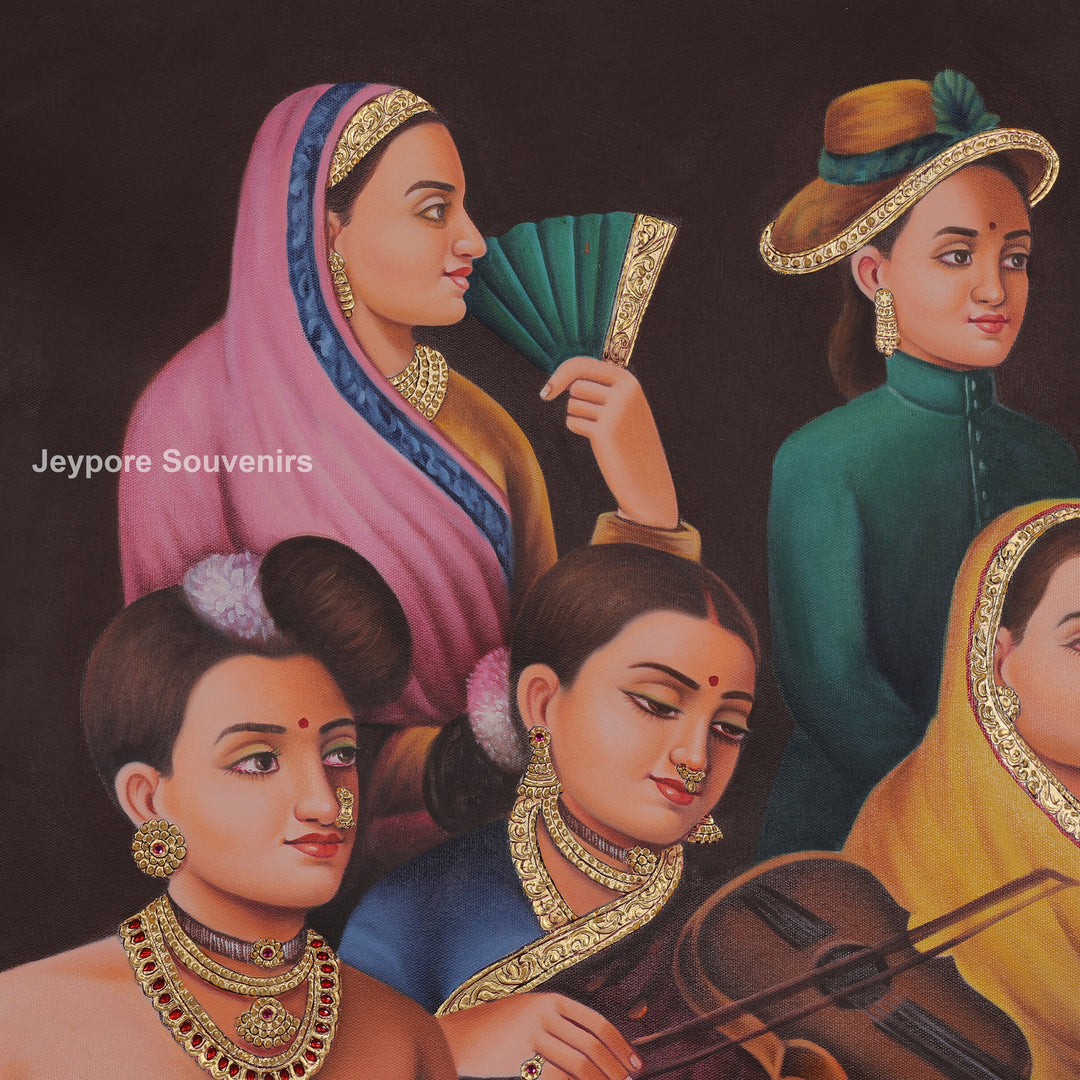 Galaxy of Musicians Canvas Painting | Traditional Indian Musical Heritage Wall Art