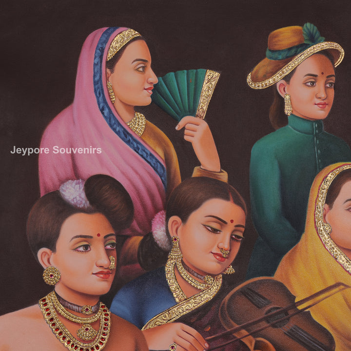 Galaxy of Musicians Canvas Painting | Traditional Indian Musical Heritage Wall Art
