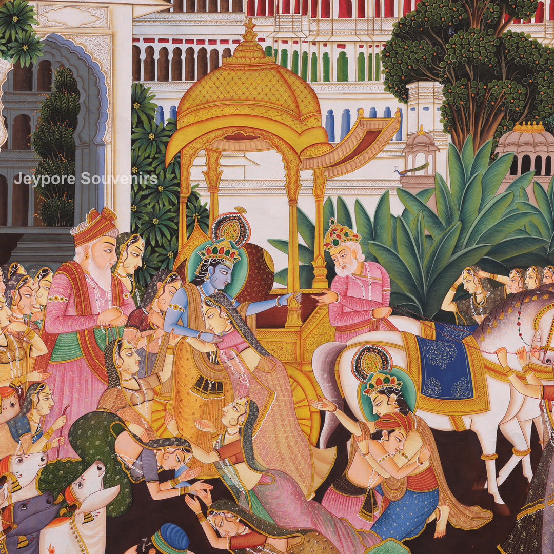 Hand-Painted Krishna Leela  Painting