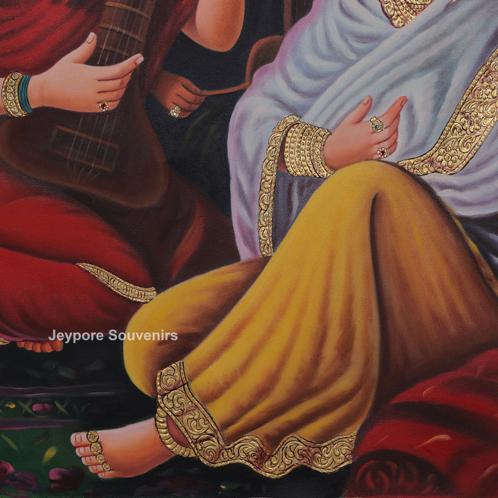 Galaxy of Musicians Canvas Painting | Traditional Indian Musical Heritage Wall Art